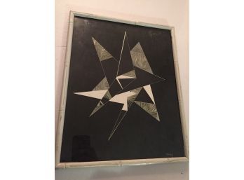 Amazing Geometric Abstract Scratch Board Signed Y Talton