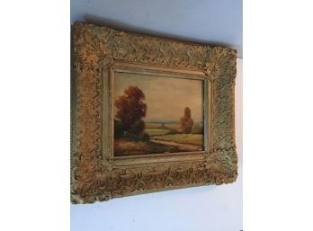 Beautiful L. Mziner Landscape Oil On Canvas In A Very Ornate Frame