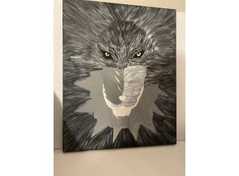 Acrylic On Canvas Of A Primate