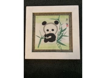 Asian Themed Panda Bear & Bamboo Watercolor, Stamped