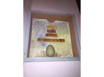 Egg Nest Sanctuary Mixed Media Shadow Box Art  Signed