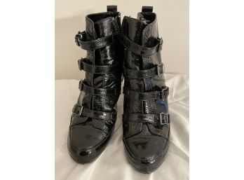 Black Patent Ankle Boots Size 39