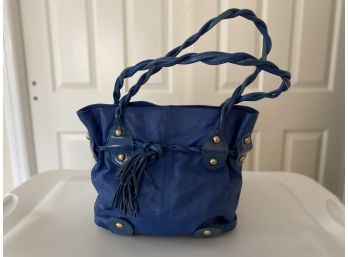 MICHAEL ROME Design Blue Leather Satchel Italy