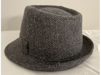 HENSCHEL HAT Co. Grey Fedora Chevron Design Size Medium