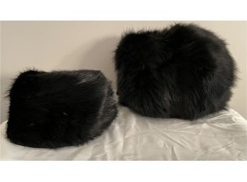 Black Faux Fur Hat Size Small And Muff