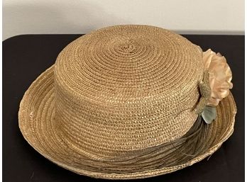 HOORAY HENRI Straw Hat With Flower & Shell Trim Size Small-Medium