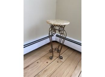 Marble Top Metal Base Plant Stand