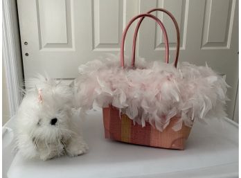 FUZZY NATION Puppy And Feathers Bag Pair