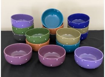 Portugal Sixteen Colorful Polka-Dot Bowls