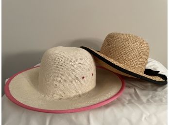 BONWIT TELLER Straw Hats Pair - ONE Size Fits Most