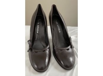 VIA SPIGA Brown Leather Heels Made In Italy Size 7.5