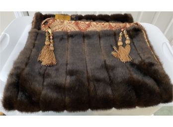 IMAN Designed Faux Fur Wrap With Tassels