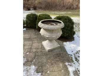 Cast Resin Round Pedestal Planter