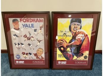 Two Framed Fordham University Football Commemorative Posters