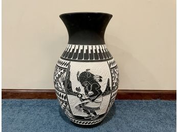 Native American Floor Vase From Acoma Pueblo, New Mexico