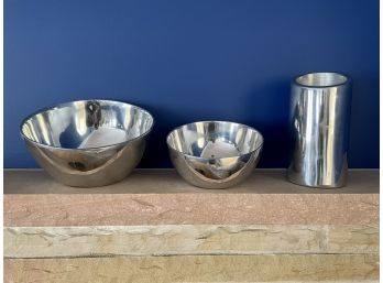 Nambe Alloy Bowls & Wine Cooler