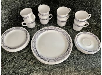 Vintage Corelle 'Optic' Dinnerware By Corning