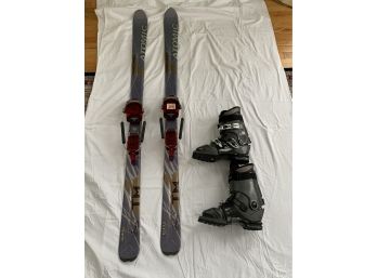 Pair Of 160 Atomic Femmefatale Skis With Rattefella Cobra Bindings & Size 7.5 Womens  Crispi Ski Boots