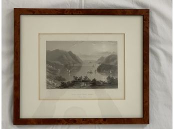 Vintage View From West Point -  Hudson River Etching  - Signed W H Bartlett