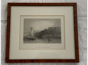 Vintage - The Palisades - Hudson River - Signed Etching By W H Bartlett