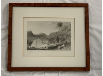 Vintage - Peekskill Landing  - Hudson River Signed Etching - W H Bartlett