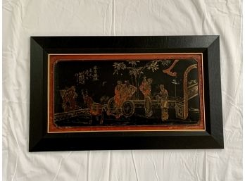 Vintage - Oriental Hand Painted Image On Wood (4 Of 4)