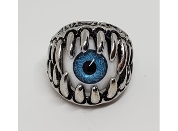 Silver Tone Eyeball Inside Of Mouth Ring