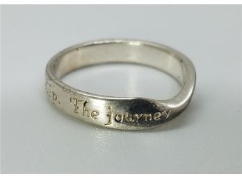 Vintage Sterling Size 7 Ring With 'The Journey Of A Thousand Miles Begins With One Step'