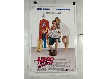 Vintage Folded One Sheet Movie Poster Hero At Large 1980