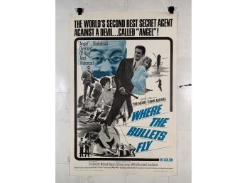 Vintage Folded One Sheet Movie Poster Where The Bullets Fly 1966