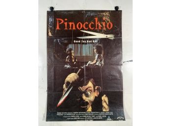 Vintage Folded One Sheet Movie Poster Pinocchio