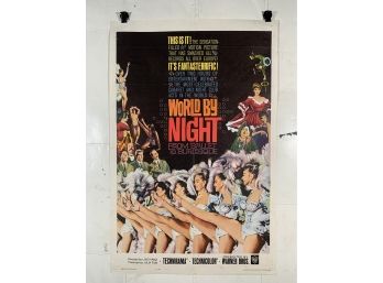 Vintage Folded One Sheet Movie Poster World By Night 1961