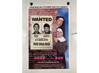 Vintage Folded One Sheet Movie Poster Nuns On The Runs 1990