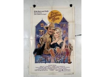 Vintage Folded One Sheet Movie Poster The Best Little Whorehouse In Texas 1982