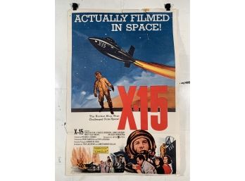 Vintage Folded One Sheet Movie Poster X-15 Filmed In Space