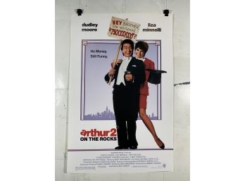 Vintage Folded One Sheet Movie Poster Arthur 2 On The Rocks