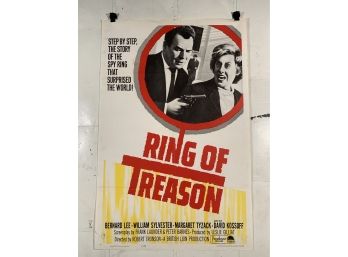 Vintage Folded One Sheet Movie Poster Ring Of Treason 1963