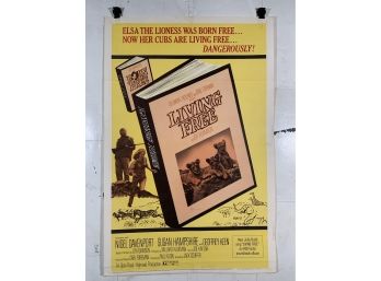 Vintage Folded One Sheet Movie Poster Living Free