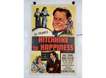 Vintage Folded One Sheet Movie Poster Hitchhike To Happiness