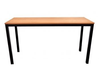 Wooden Top Table With Black Metal Legs