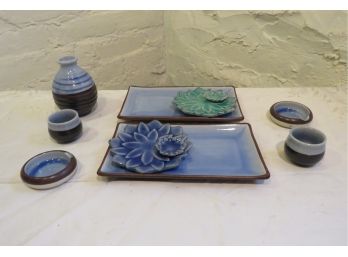 Asian Ceramic Sushi Sake Set