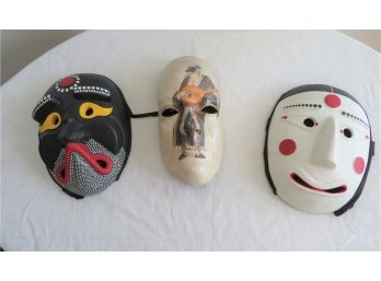 3 Theater Masks Kabuki Venetian