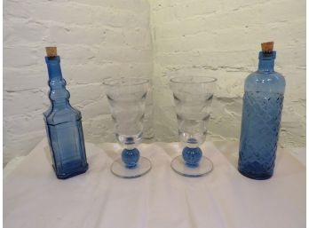 Cobalt Glass Vases Decanter Bottles