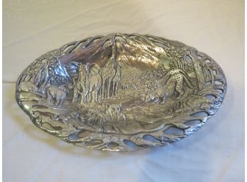 Arthur Court Safari Aluminum Oval Tray