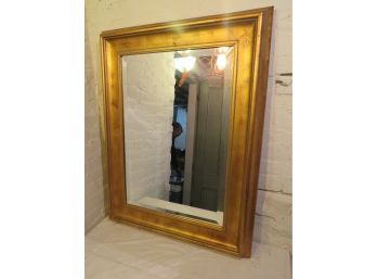 Gold Framed Beveled Wall Mirror