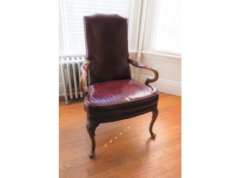 Vintage Burgundy Leather Arm Chair