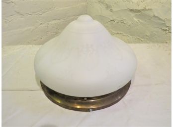 Antique Milk Glass Shade Ceiling Light Fixture