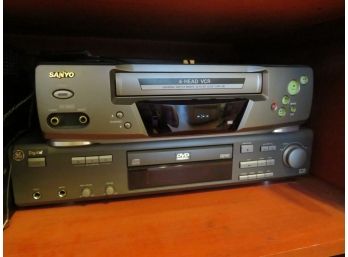 GE Digital Dvd Player & Sanyo 4 Head VHS Player