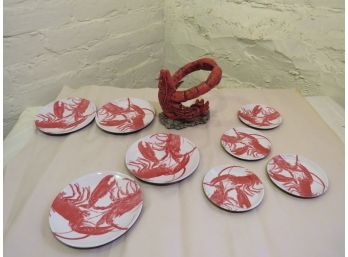 'lobsta' Theme Kitchen Dishes Wine Holder