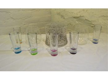 Assortment Of Shot Glasses, Speciality Glasses And Glass Bowl